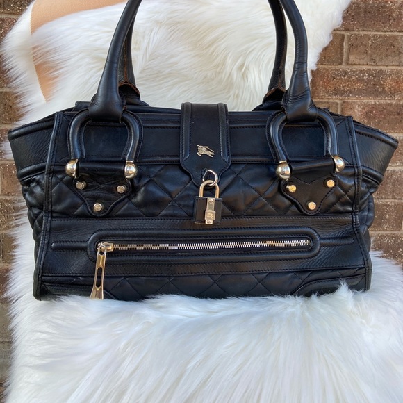 Burberry Handbags - Burberry Black Quilted Leather Tote